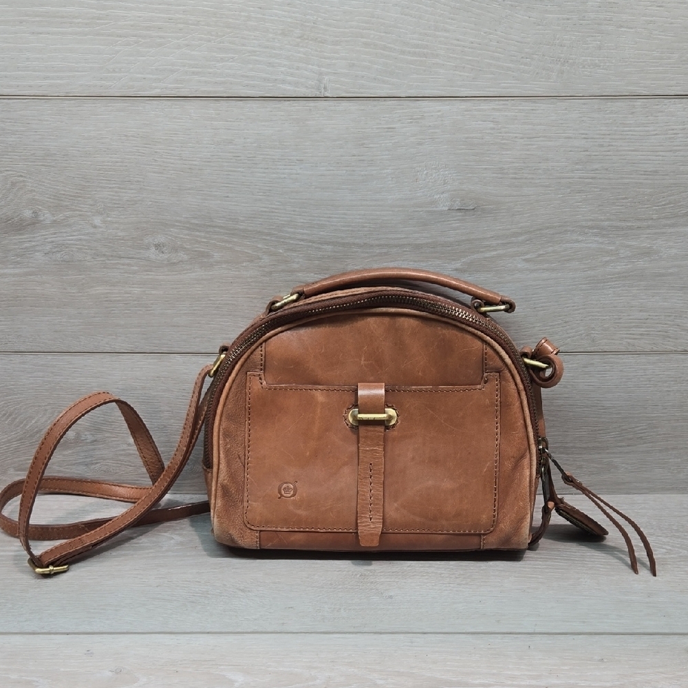 Born Women Distressed Leather Boho Crossbody Bag in Brown